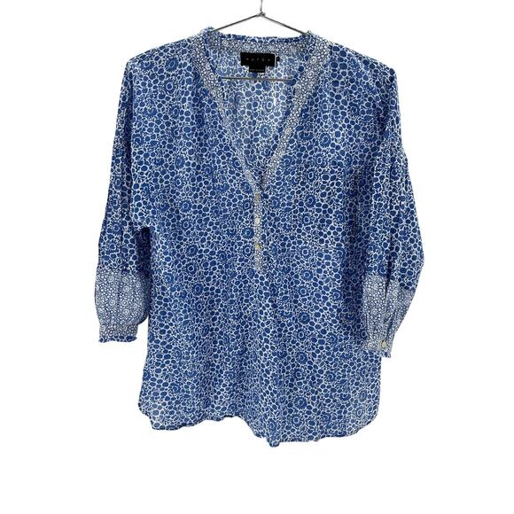 Hatch 'The Olivia' Blue Polyester Blouse Size 0 - Picture 2 of 4